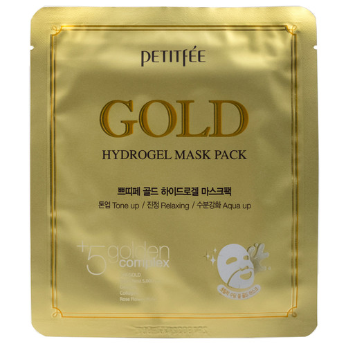Гидрогелевая маска для лица с золотом в одноразовой упаковке