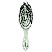 Detangling bio hair brush with natural boar bristle Green Подвижная био-расческа для волос c натуральной щетиной зеленая
