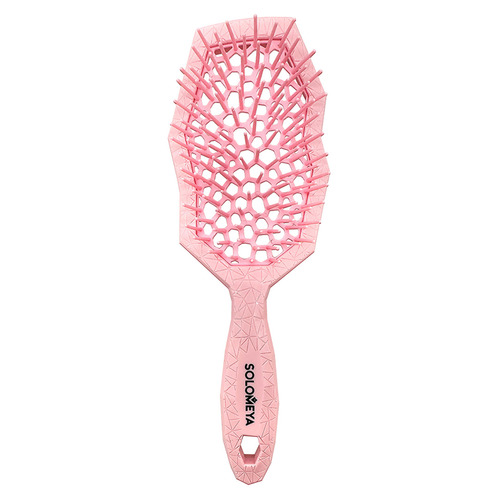 Wide teeth air cushion brush for wet&dry hair Pink Массажная расческа для сухих и влажных волос с широкими зубьями розовая